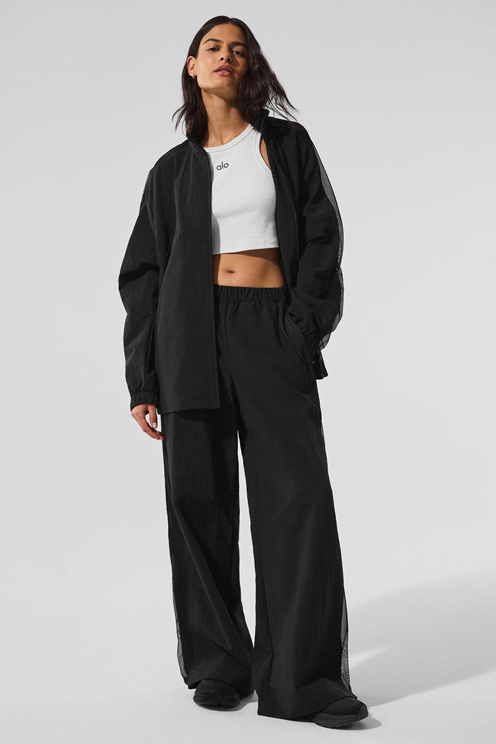 Alo Yoga High-Waist Origin Wide Leg Track Naisten Housut Mustat | Suomi  5460-TAIFM