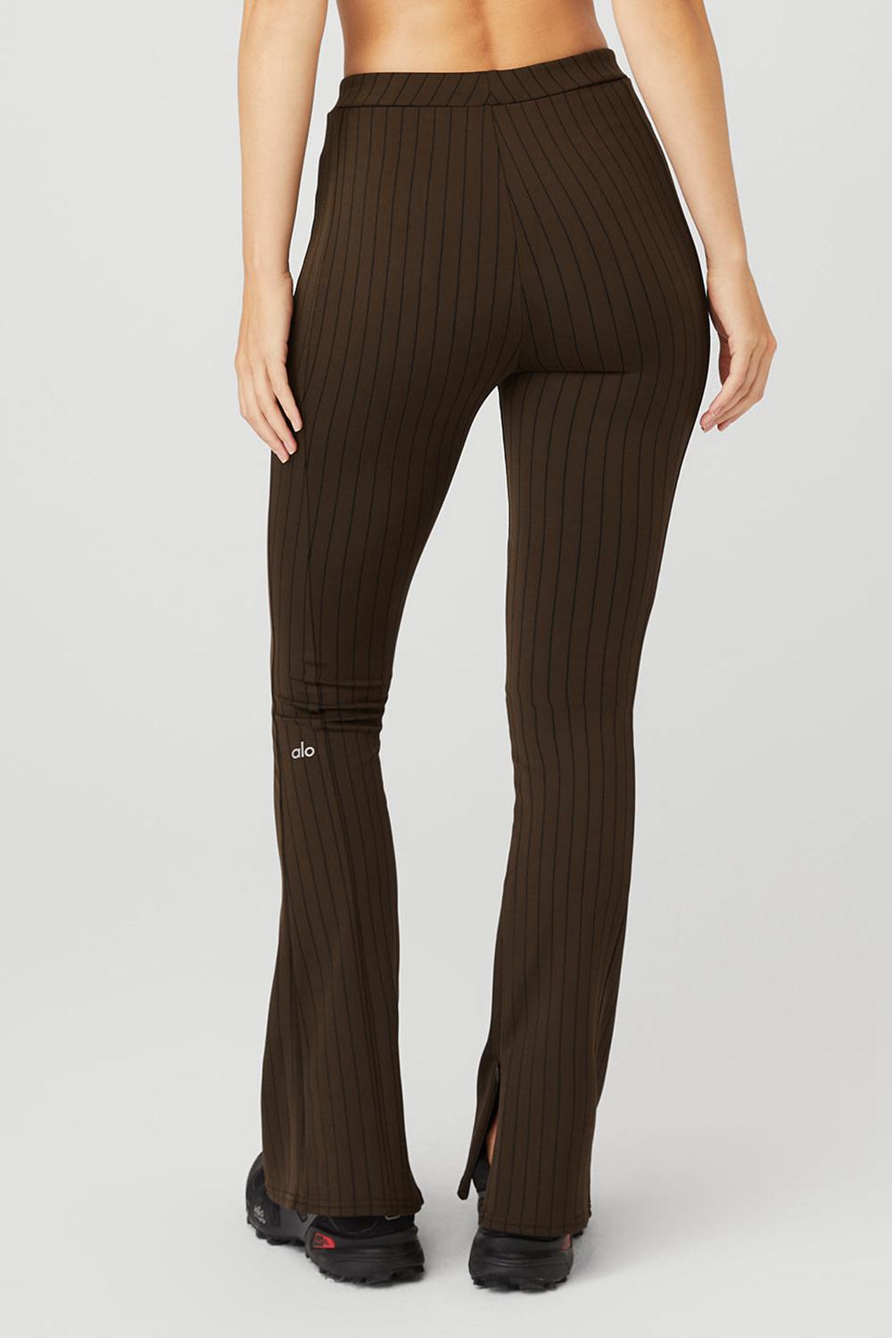 Alo Yoga High-Waist Pinstripe Zip It Flare Naisten Leggings Mustat | Suomi  1894-IBQFP