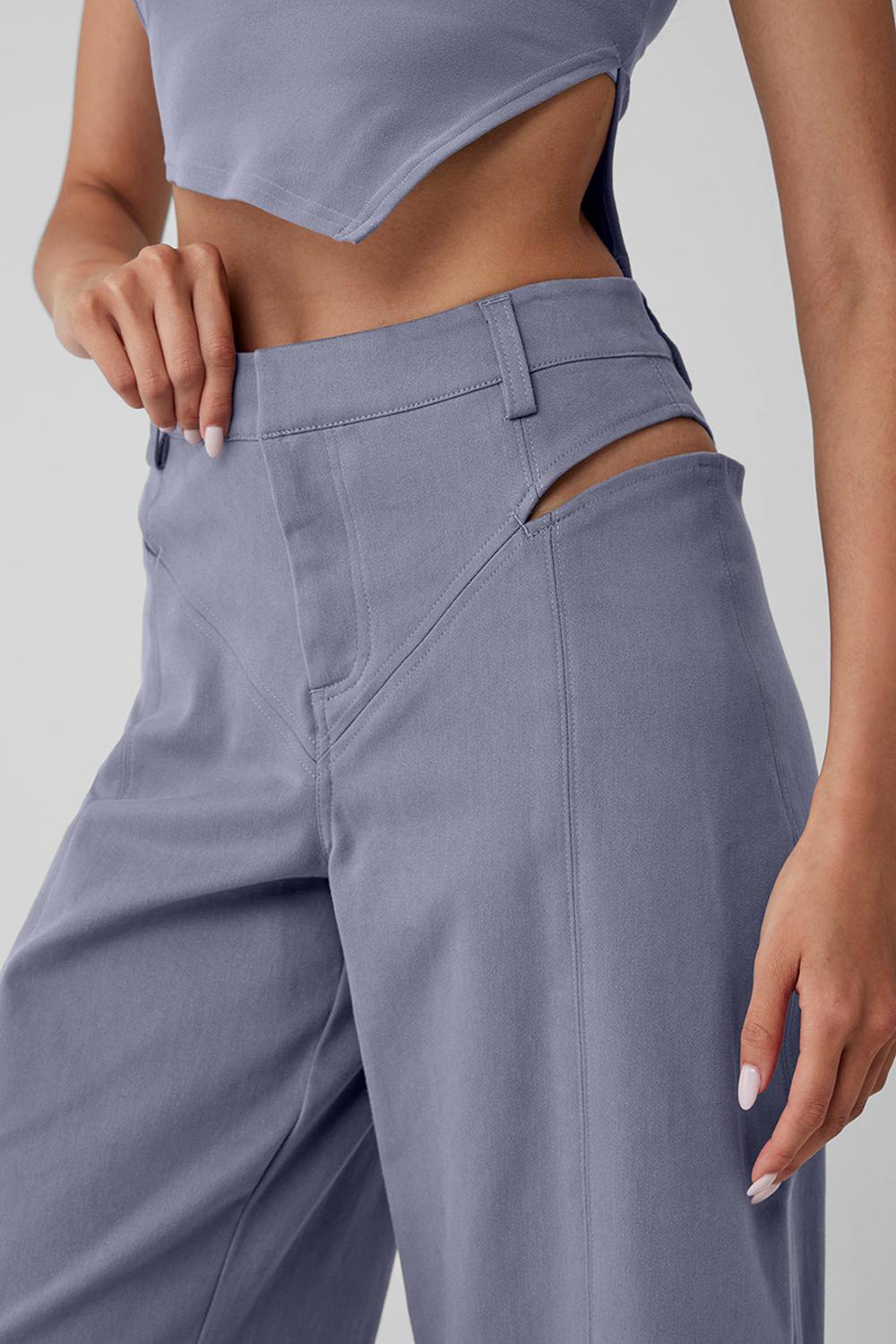 Alo Yoga High-Waist Risk Taker Naisten Housut Fog | Suomi  5860-IVDOF