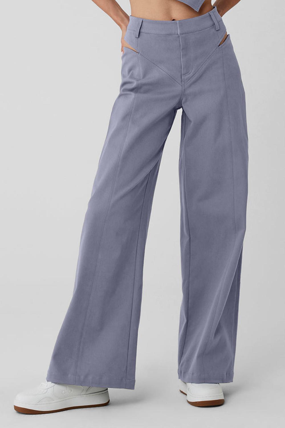 Alo Yoga High-Waist Risk Taker Naisten Housut Fog | Suomi  5860-IVDOF