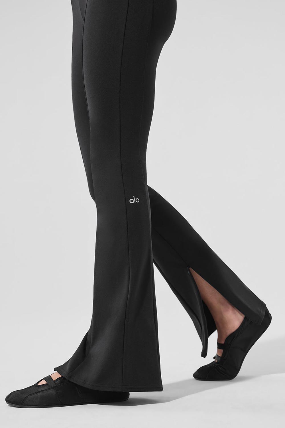 Alo Yoga High-Waist Zip It Flare Naisten Leggings Mustat | Suomi  3142-AGYED