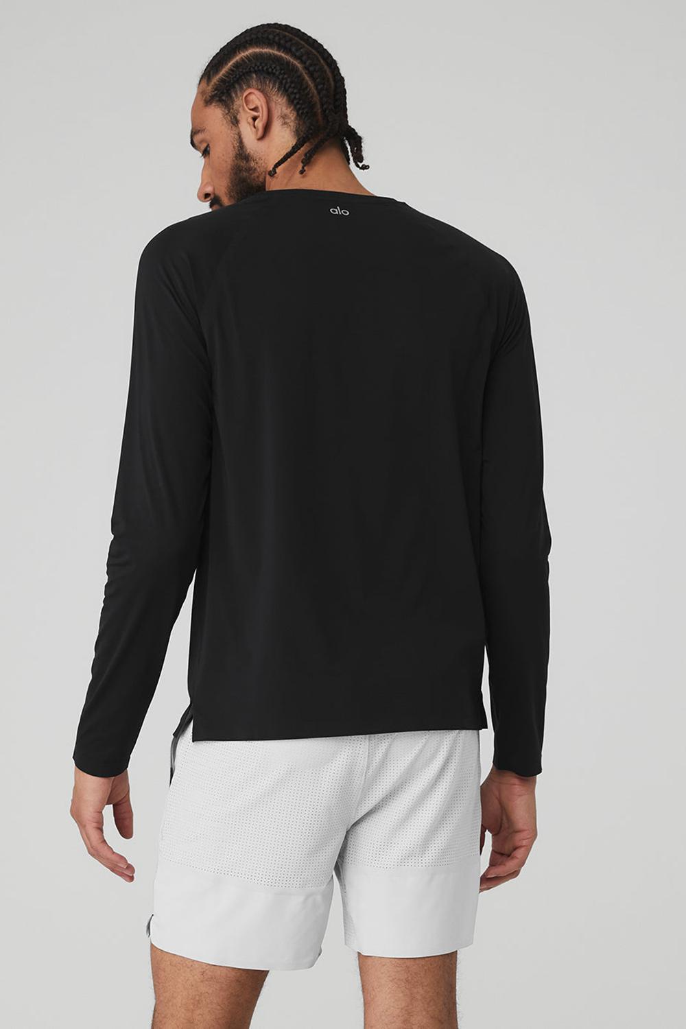 Alo Yoga Idol Long Sleeve Performance Miesten Juoksupaidat Mustat | Suomi  4807-HBXNI