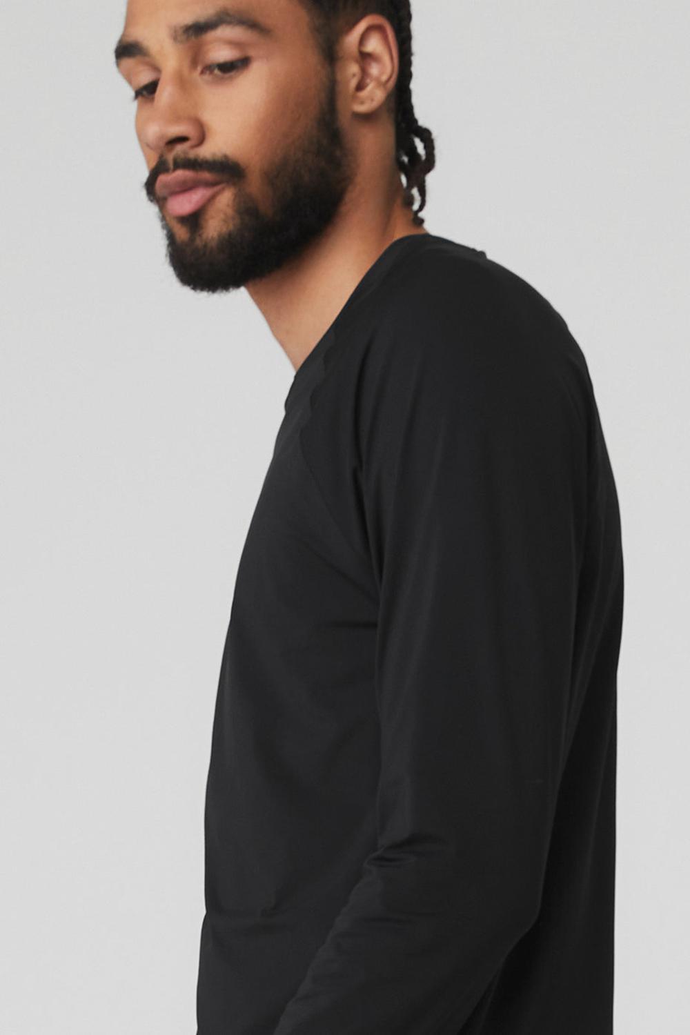 Alo Yoga Idol Long Sleeve Performance Miesten Juoksupaidat Mustat | Suomi  4807-HBXNI