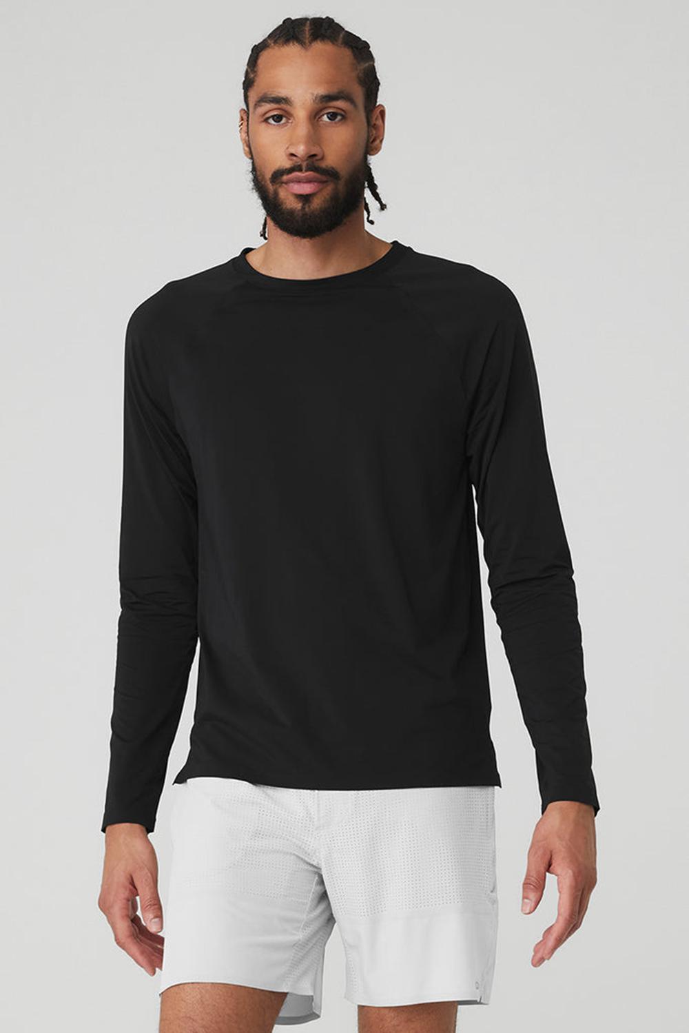 Alo Yoga Idol Long Sleeve Performance Miesten Juoksupaidat Mustat | Suomi  4807-HBXNI