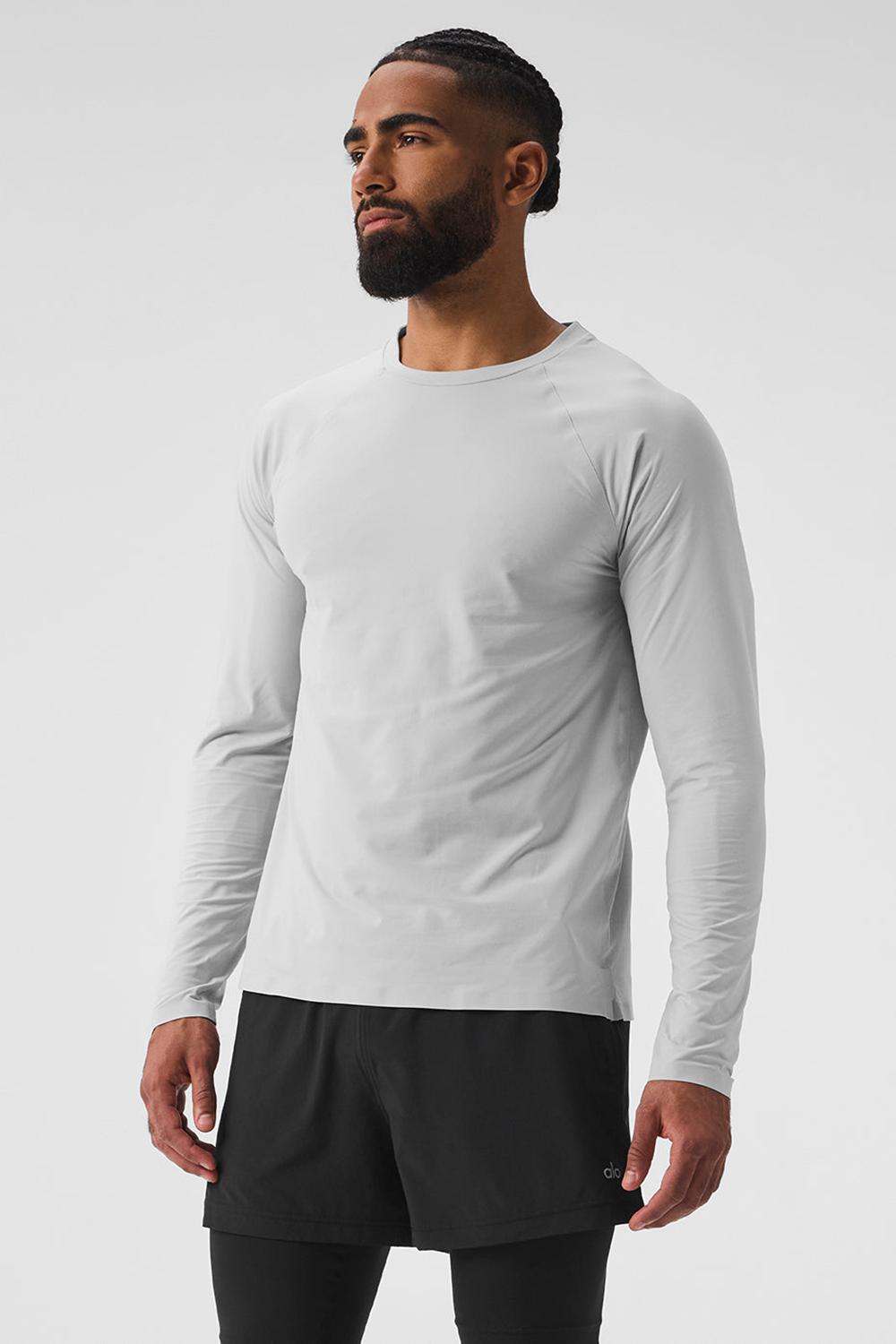 Alo Yoga Idol Long Sleeve Performance Miesten Juoksupaidat Titaani | Suomi  5372-KTBRC
