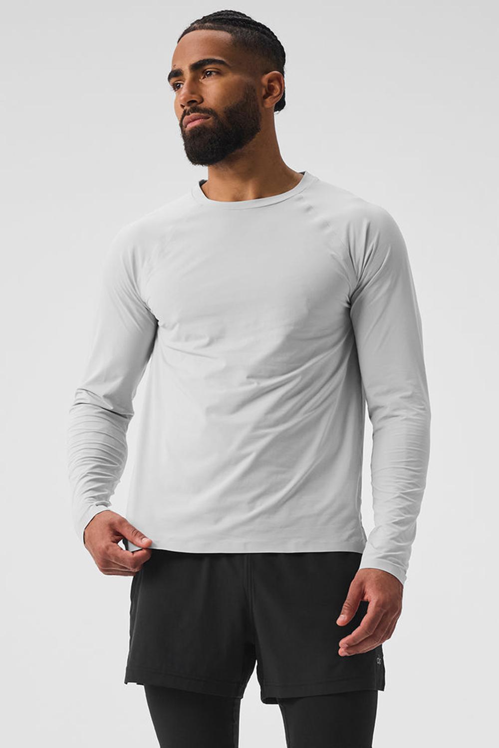 Alo Yoga Idol Long Sleeve Performance Miesten Juoksupaidat Titaani | Suomi  5372-KTBRC