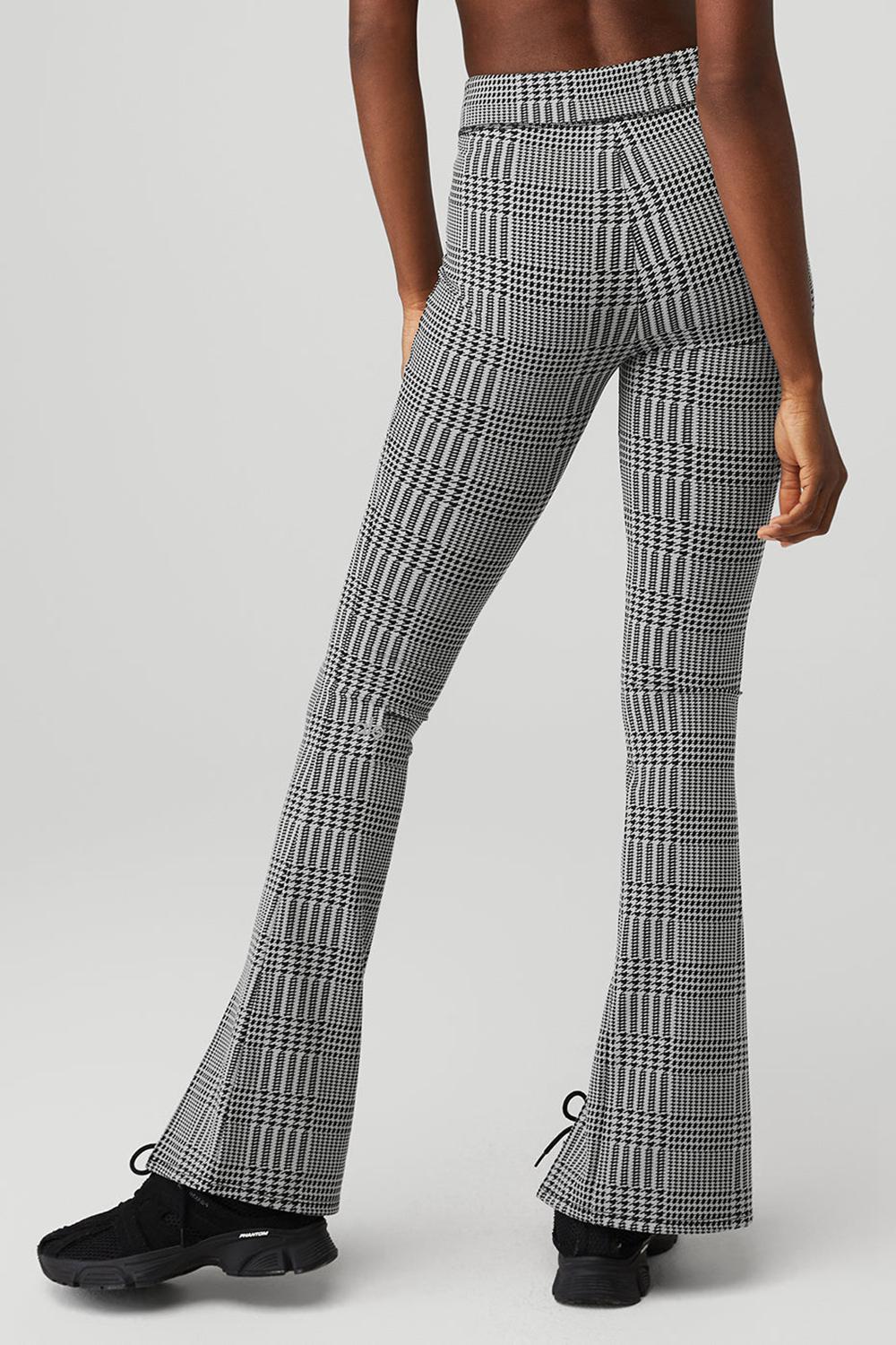 Alo Yoga Jacquard High-Waist Glenplaid Flutter Naisten Leggings Titaani Mustat | Suomi  9410-SJVMI