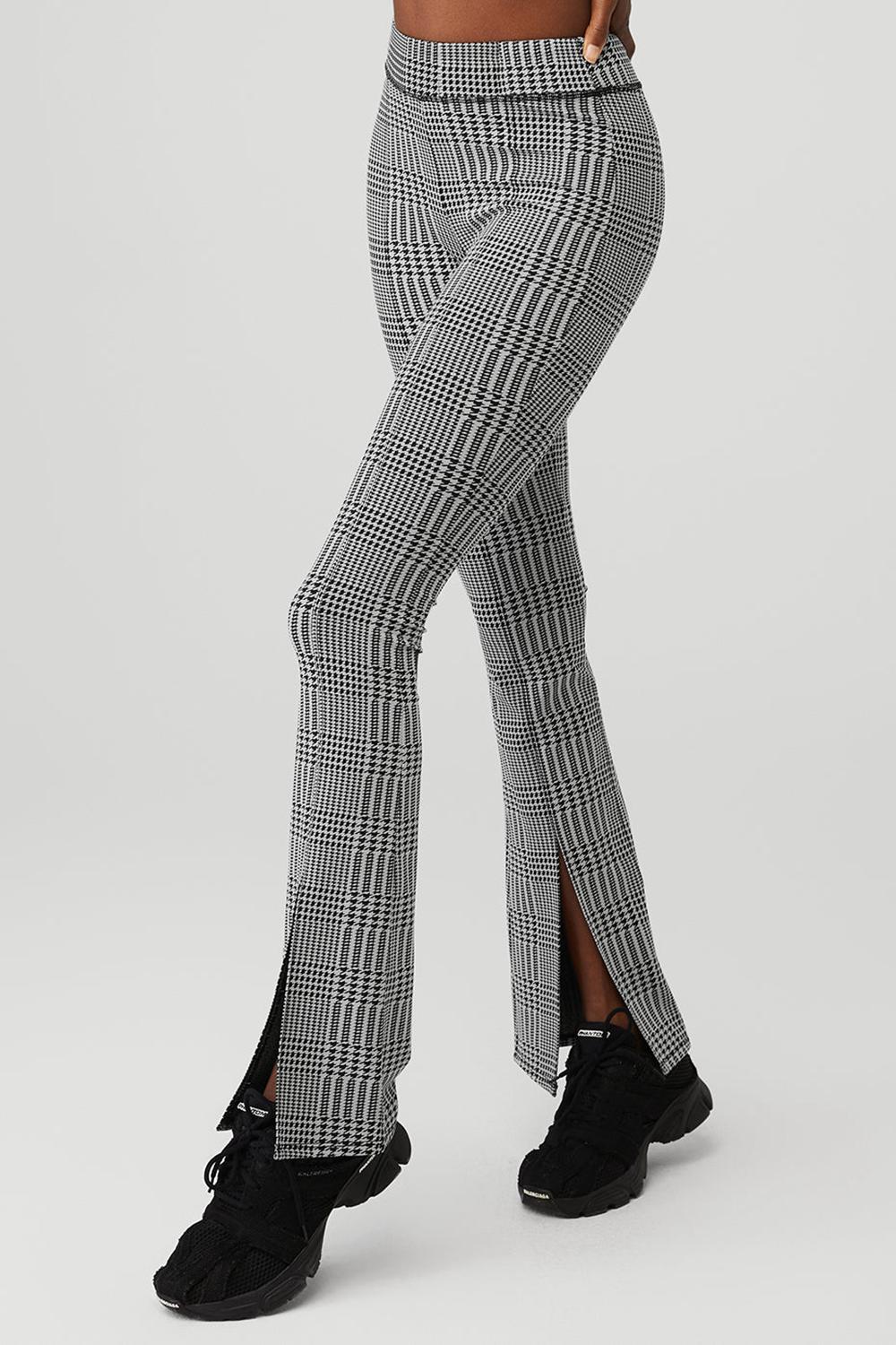 Alo Yoga Jacquard High-Waist Glenplaid Flutter Naisten Leggings Titaani Mustat | Suomi  9410-SJVMI