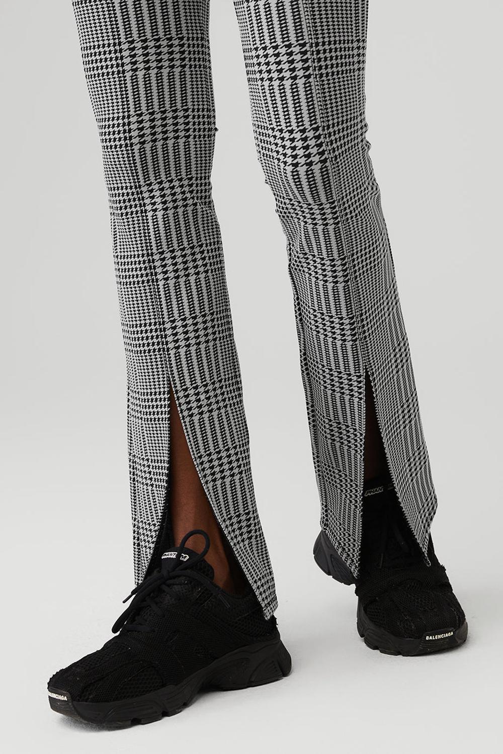 Alo Yoga Jacquard High-Waist Glenplaid Flutter Naisten Leggings Titaani Mustat | Suomi  9410-SJVMI