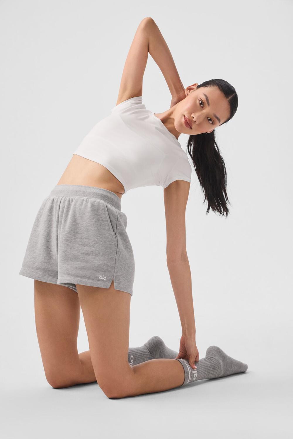 Alo Yoga Low Key Sweat Naisten Shortsit Harmaat | Suomi  5819-DQMWP
