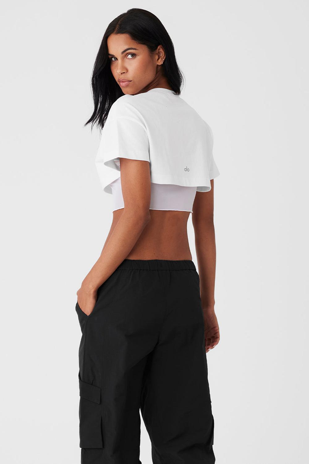 Alo Yoga Made You Look Cropped Short Sleeve Naisten Juoksupaidat Valkoinen | Suomi  5846-YACHR