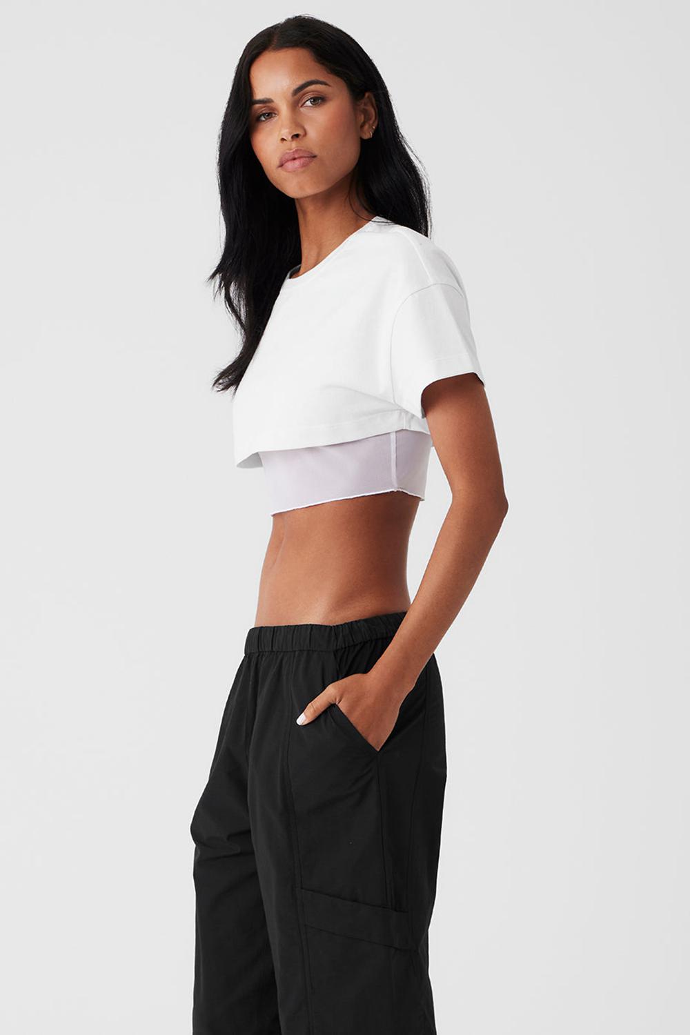 Alo Yoga Made You Look Cropped Short Sleeve Naisten Juoksupaidat Valkoinen | Suomi  5846-YACHR