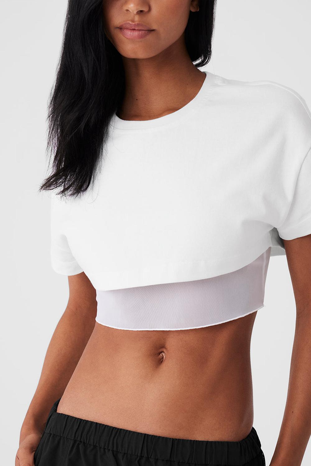 Alo Yoga Made You Look Cropped Short Sleeve Naisten Juoksupaidat Valkoinen | Suomi  5846-YACHR
