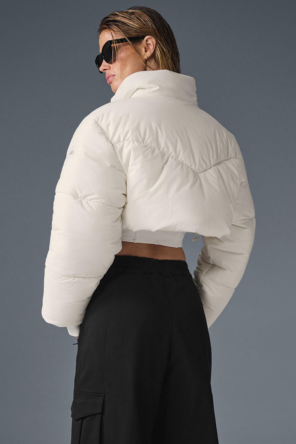 Alo Yoga Main Act Corset Naisten Puffer Takki Ivory / Ivory | Suomi  4921-NXIAF