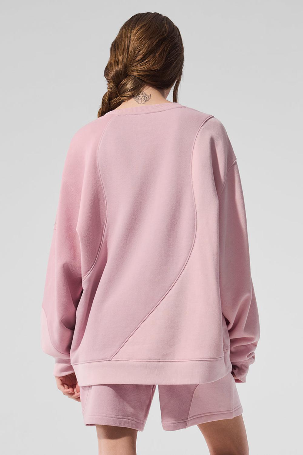Alo Yoga Make Waves Crew Neck Naisten Villapusero Pinkki | Suomi  0342-LTWDA