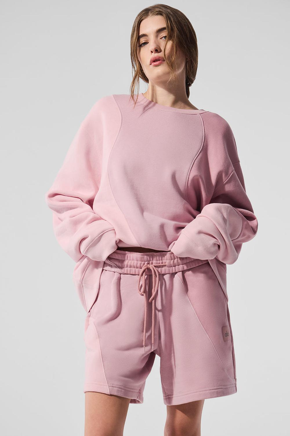 Alo Yoga Make Waves Crew Neck Naisten Villapusero Pinkki | Suomi  0342-LTWDA