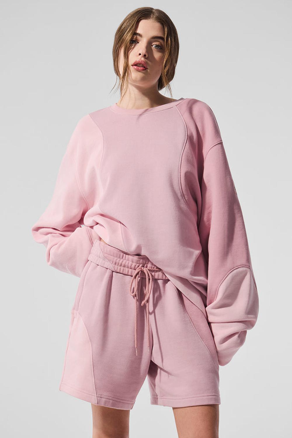 Alo Yoga Make Waves Crew Neck Naisten Villapusero Pinkki | Suomi  0342-LTWDA