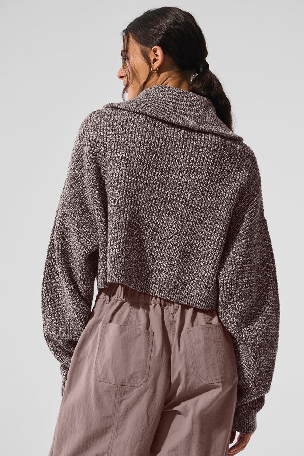 Alo Yoga Marl 1/4 Zip Naisten Villapusero Mushroom Marl | Suomi  9586-XNGQO