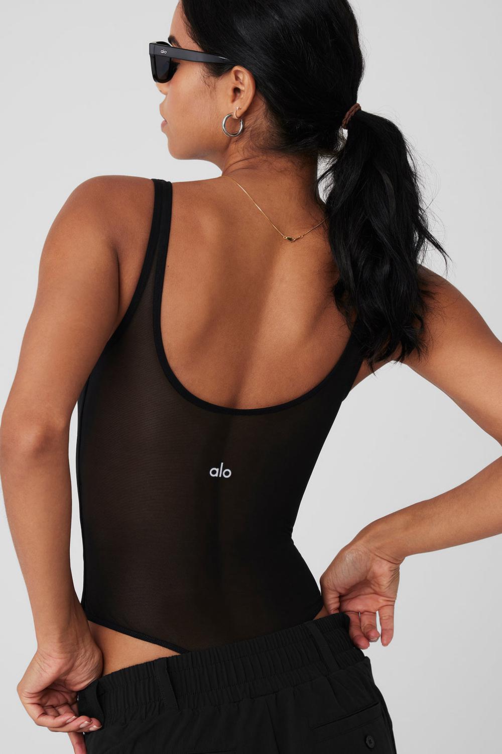 Alo Yoga Mesh Sheer Illusion Naisten Body Mustat | Suomi  7816-BHMQE