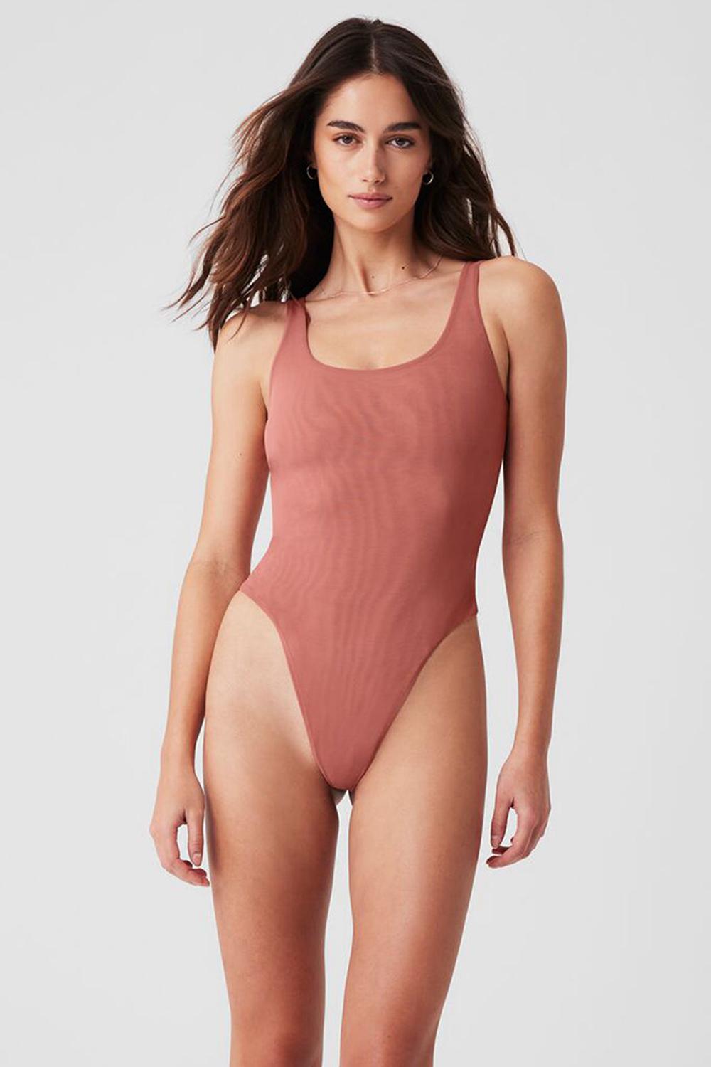 Alo Yoga Mesh Sheer Illusion Naisten Body Soft Terracotta | Suomi  8067-TUAQN