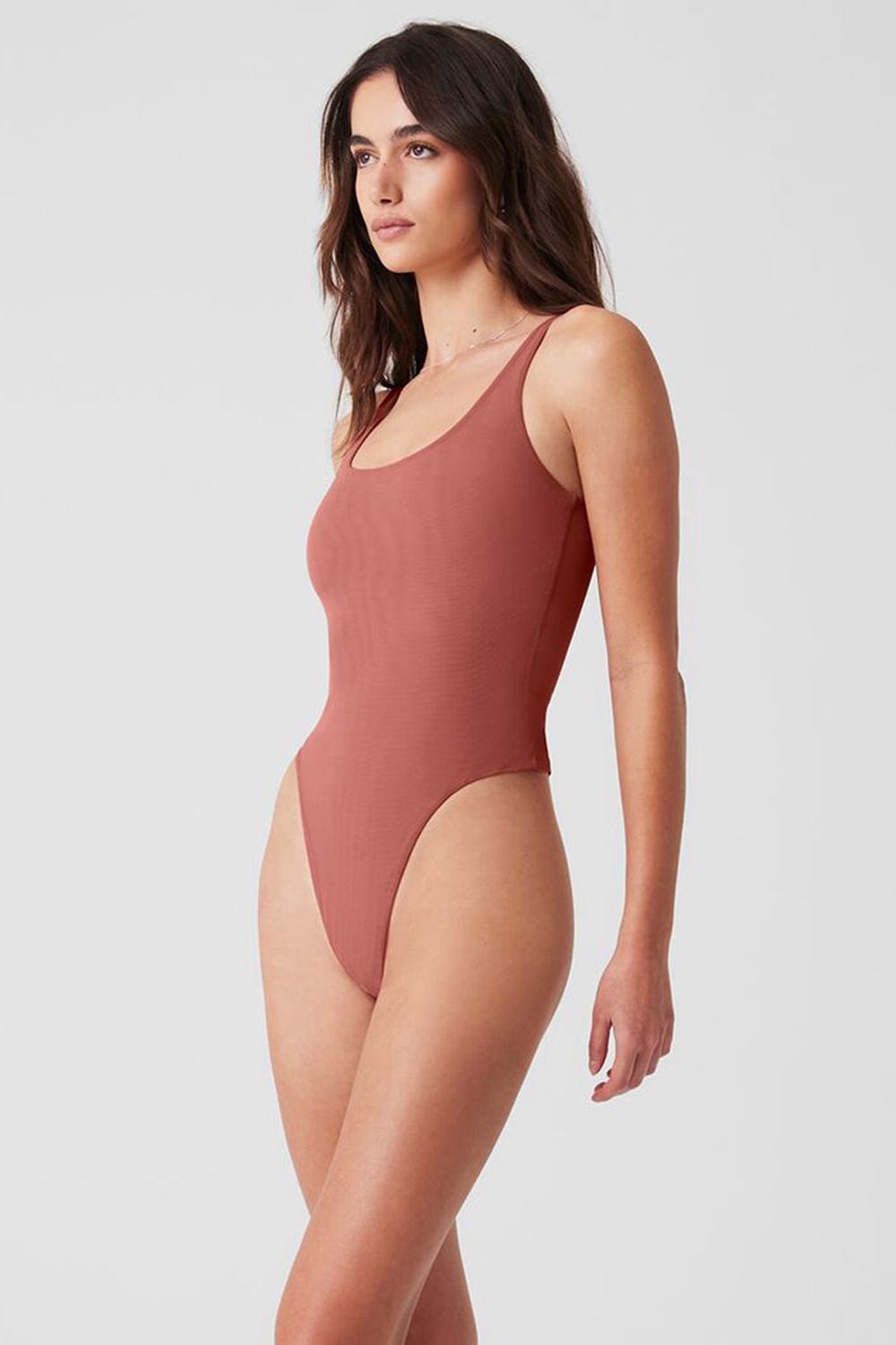 Alo Yoga Mesh Sheer Illusion Naisten Body Soft Terracotta | Suomi  8067-TUAQN