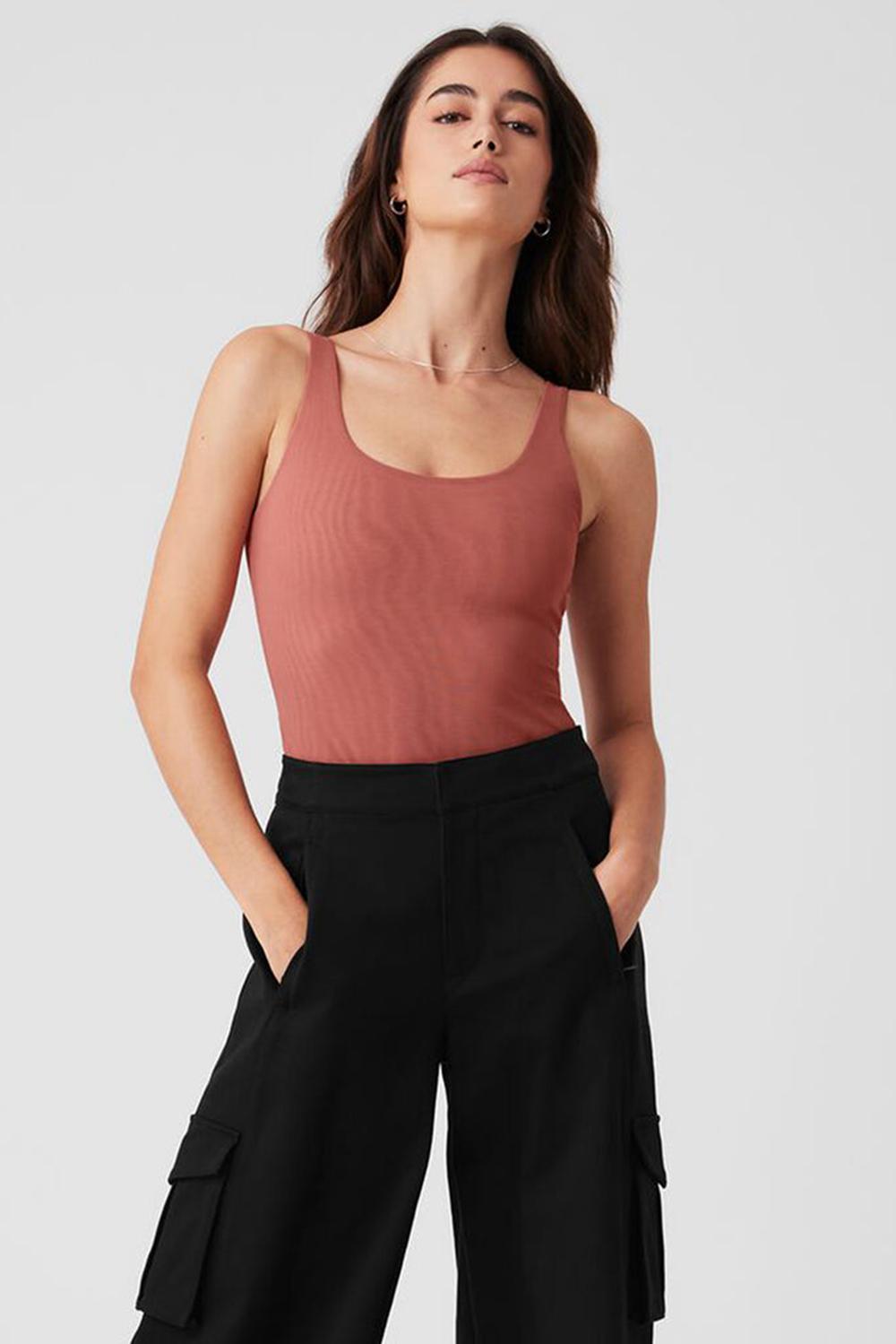 Alo Yoga Mesh Sheer Illusion Naisten Body Soft Terracotta | Suomi  8067-TUAQN