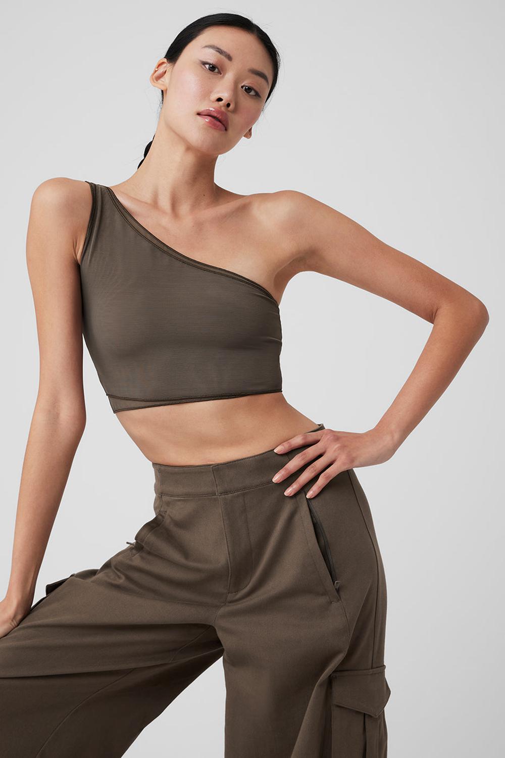 Alo Yoga Mesh Sheer Illusion Naisten Juoksupaidat Oliivinvihreä | Suomi  0327-BCYHS