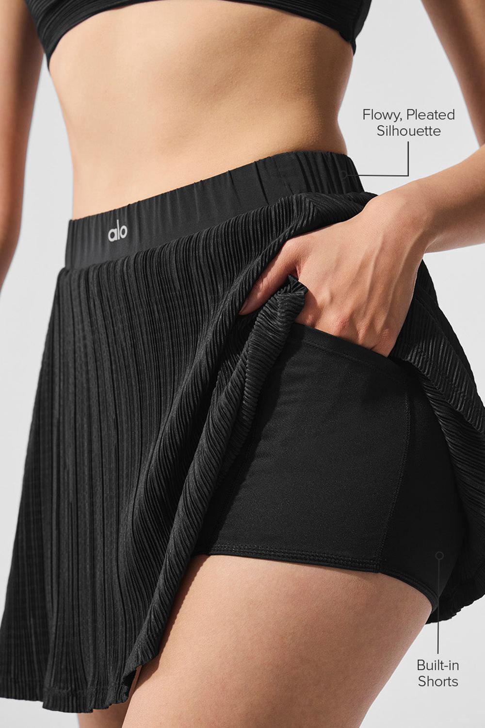 Alo Yoga Micro Plisse Tennis Naisten Hameet Mustat | Suomi  8531-XJGBY