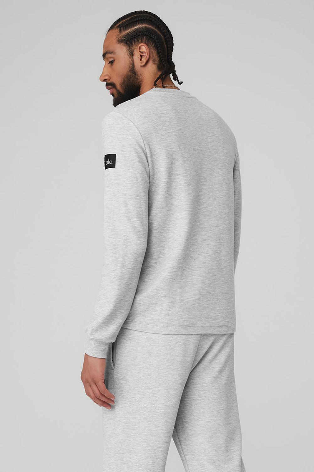 Alo Yoga Micro Waffle Fast Break Henley Miesten Topit Harmaat | Suomi  8961-IJGWS