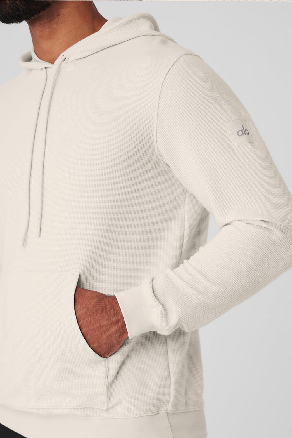 Alo Yoga Micro Waffle Fast Break Miesten Huppari Bone | Suomi  5930-ALUZO