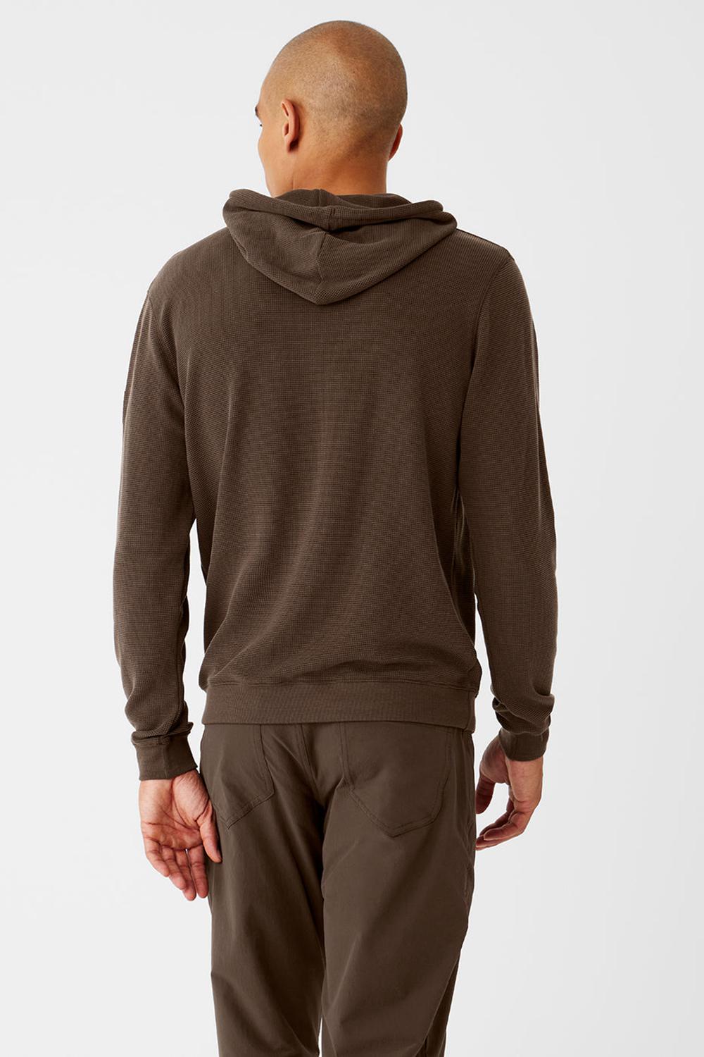 Alo Yoga Micro Waffle Fast Break Miesten Huppari Espresso | Suomi  7912-NEWSO