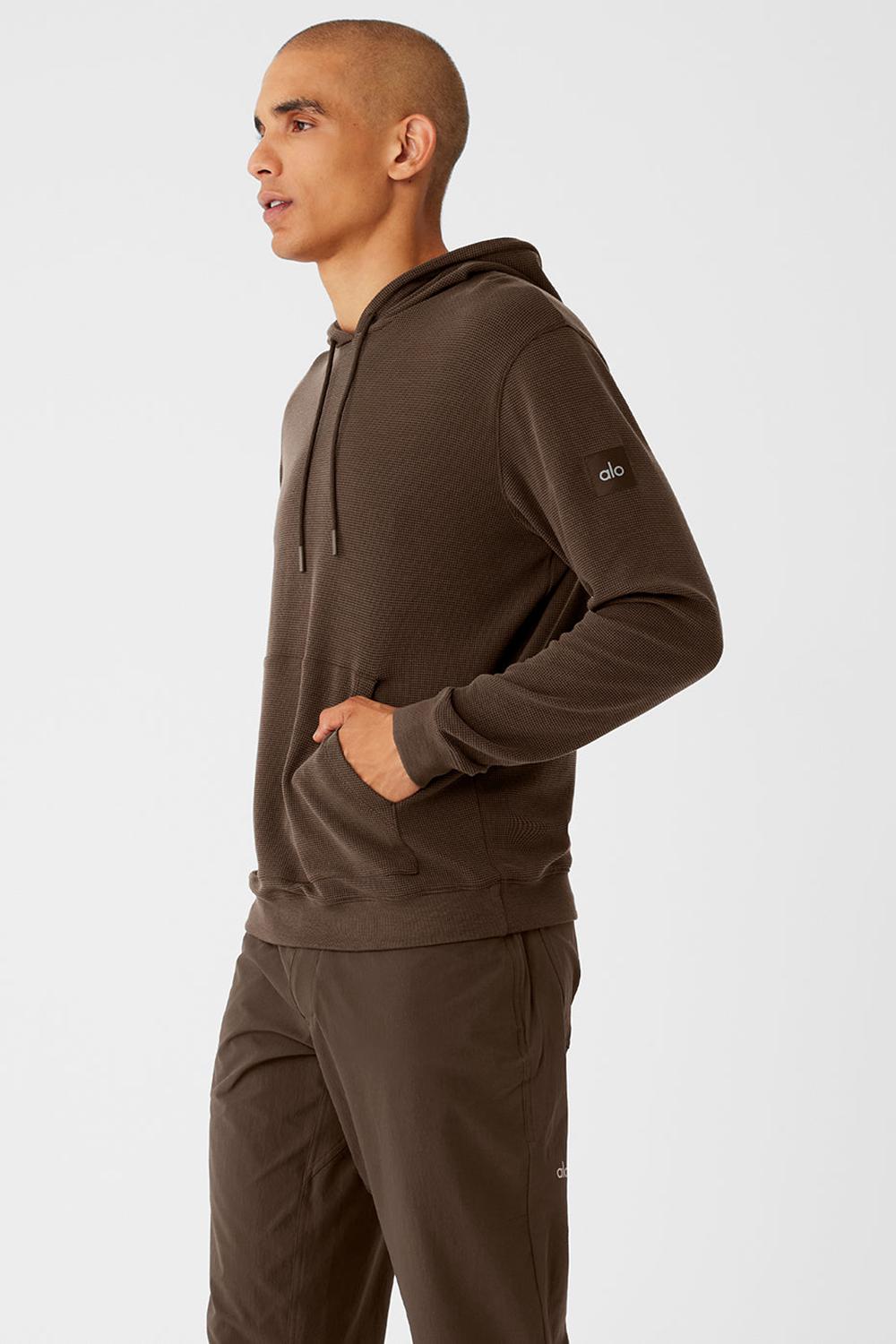 Alo Yoga Micro Waffle Fast Break Miesten Huppari Espresso | Suomi  7912-NEWSO