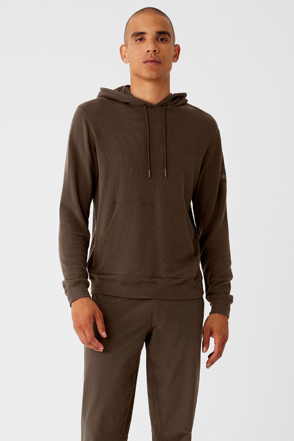 Alo Yoga Micro Waffle Fast Break Miesten Huppari Espresso | Suomi  7912-NEWSO