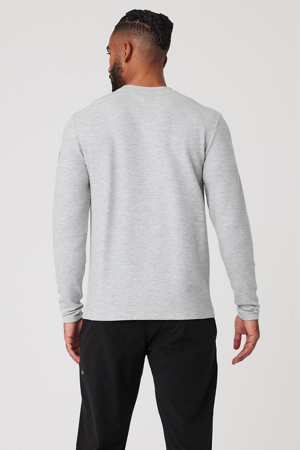 Alo Yoga Micro Waffle Fast Break Tee Miesten Pitkähihainen Harmaat | Suomi  5418-PQIRA