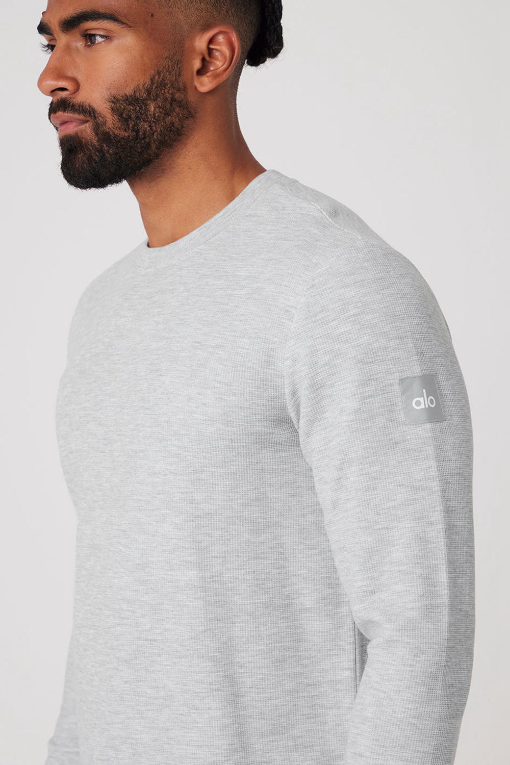 Alo Yoga Micro Waffle Fast Break Tee Miesten Pitkähihainen Harmaat | Suomi  5418-PQIRA