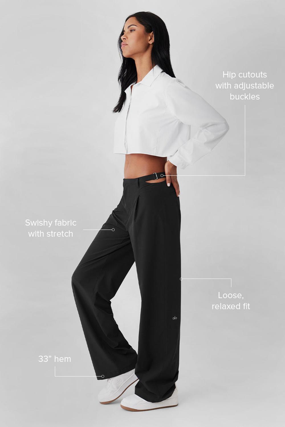 Alo Yoga Mid-Rise Showdown Naisten Housut Mustat | Suomi  1046-LZUAC