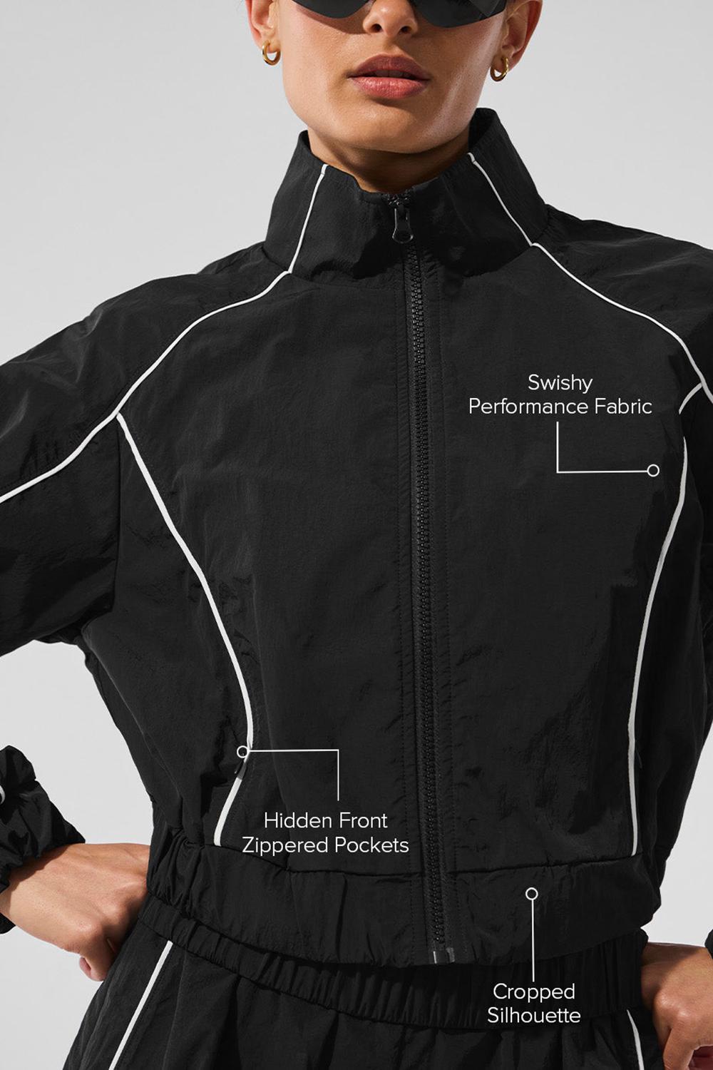 Alo Yoga Motivate Full-Zip Track Naisten Takit Mustat Valkoinen | Suomi  2357-XOCHY
