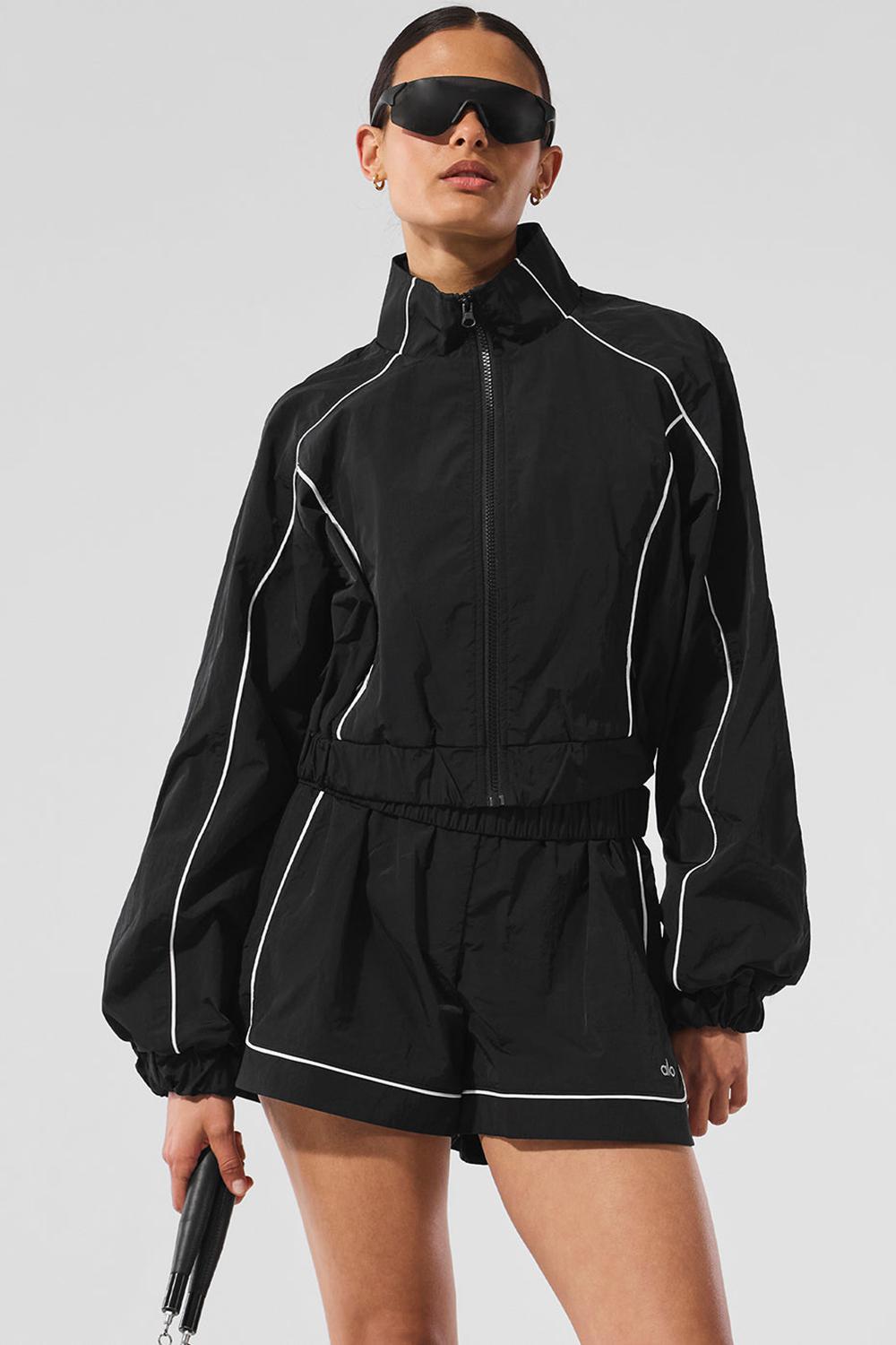 Alo Yoga Motivate Full-Zip Track Naisten Takit Mustat Valkoinen | Suomi  2357-XOCHY