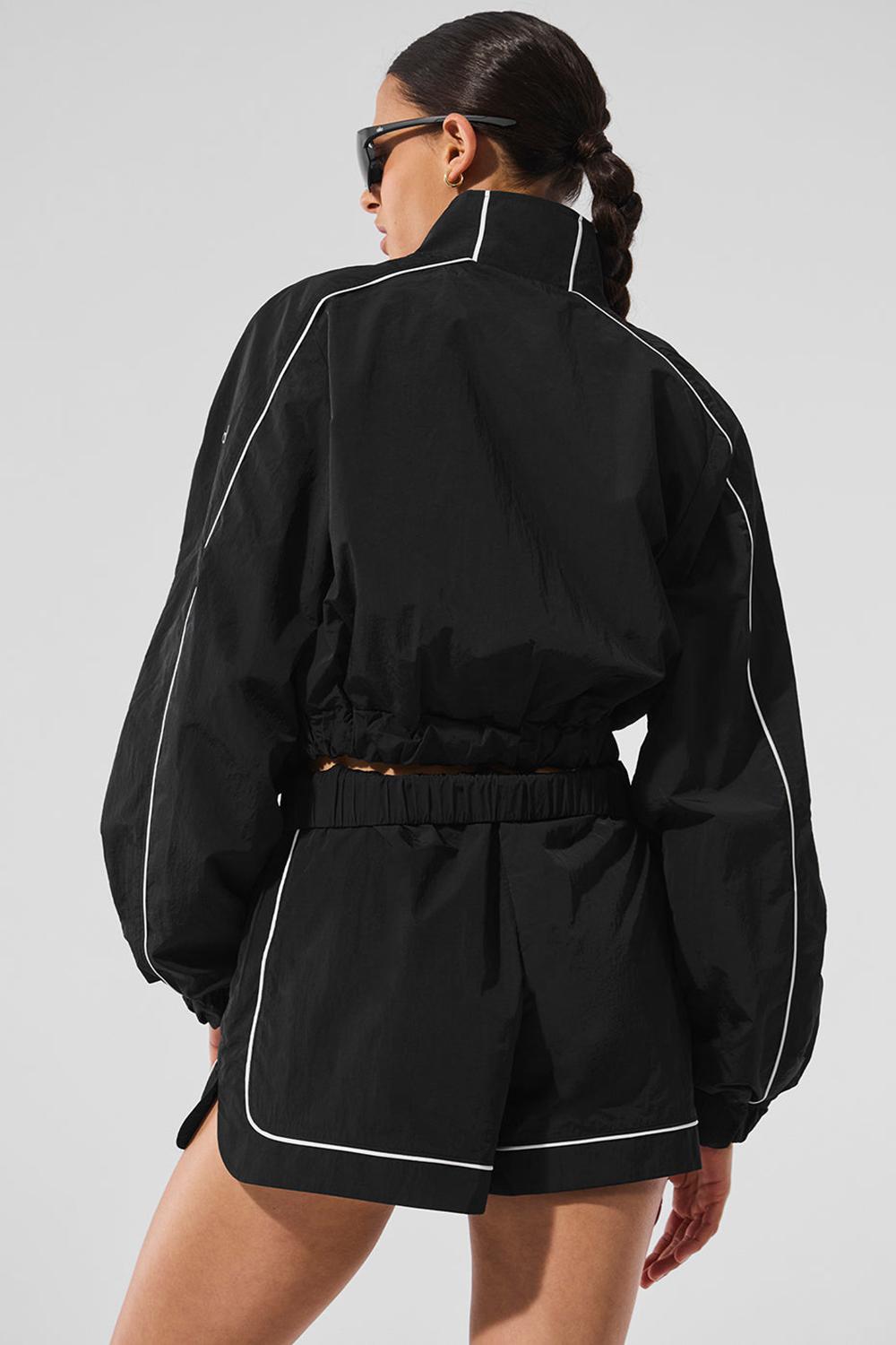 Alo Yoga Motivate Full-Zip Track Naisten Takit Mustat Valkoinen | Suomi  2357-XOCHY