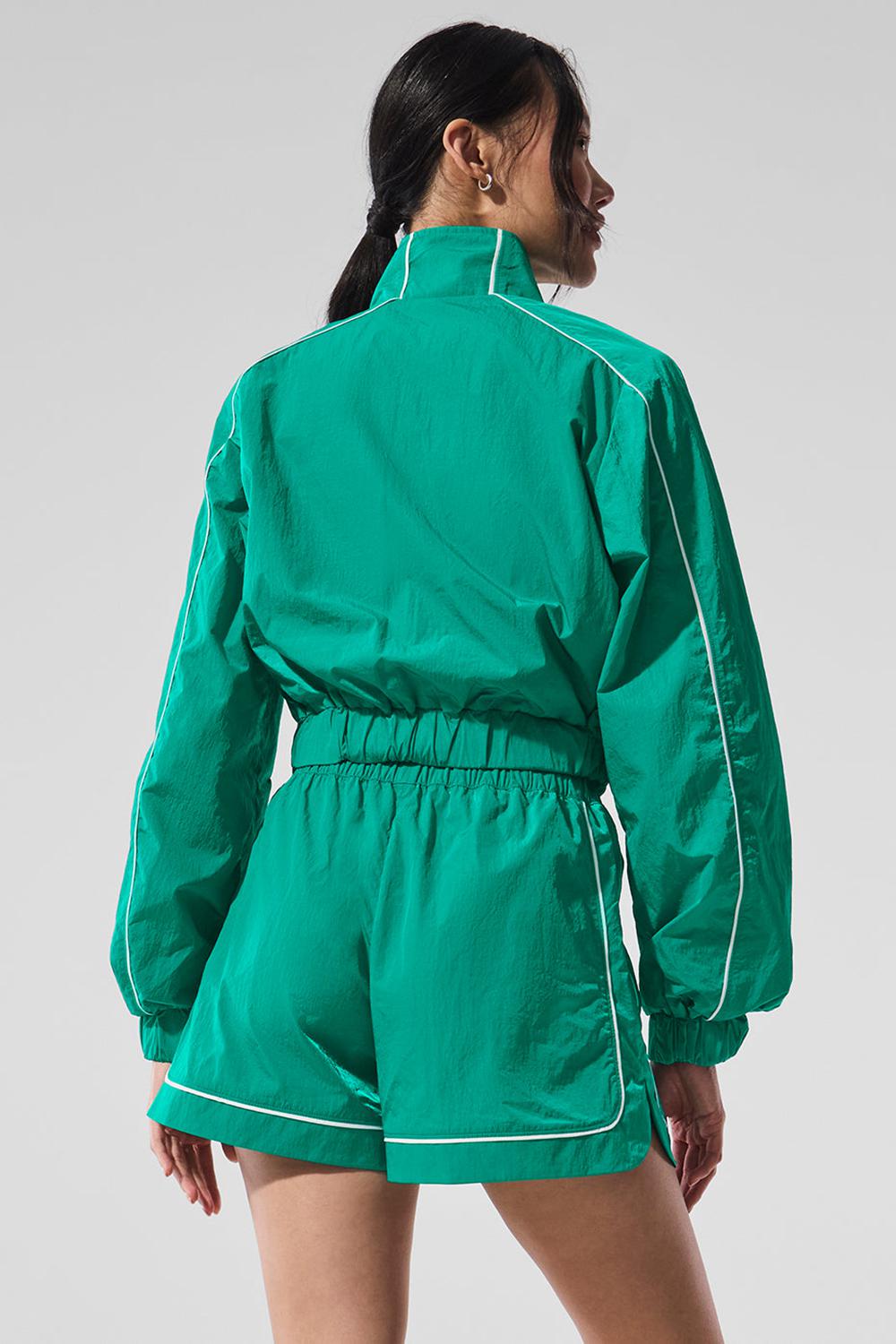 Alo Yoga Motivate Full-Zip Track Naisten Takit Vihreä Valkoinen | Suomi  0685-YRUXV