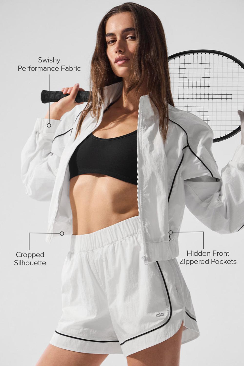 Alo Yoga Motivate Full-Zip Track Naisten Takit Valkoinen Mustat | Suomi  8042-MSPZF