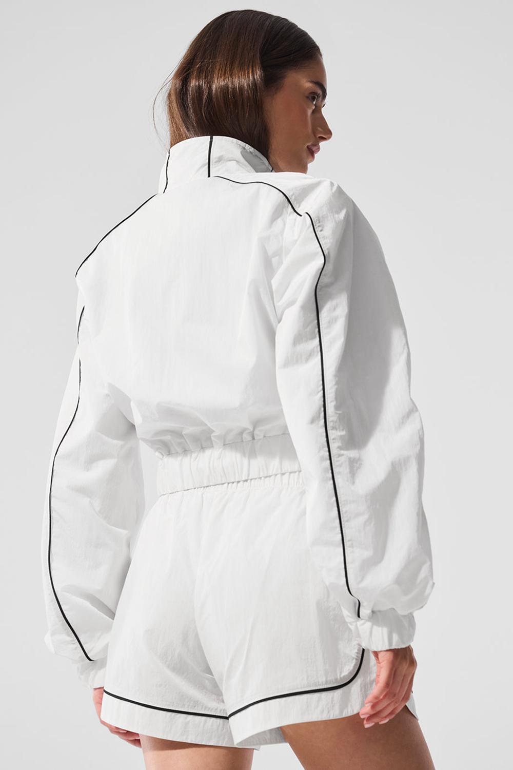 Alo Yoga Motivate Full-Zip Track Naisten Takit Valkoinen Mustat | Suomi  8042-MSPZF