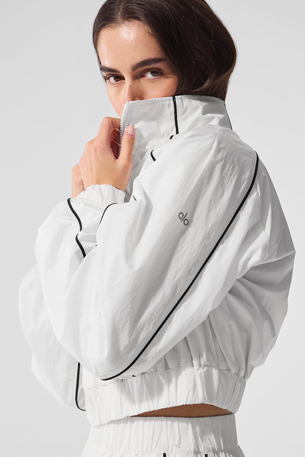 Alo Yoga Motivate Full-Zip Track Naisten Takit Valkoinen Mustat | Suomi  8042-MSPZF