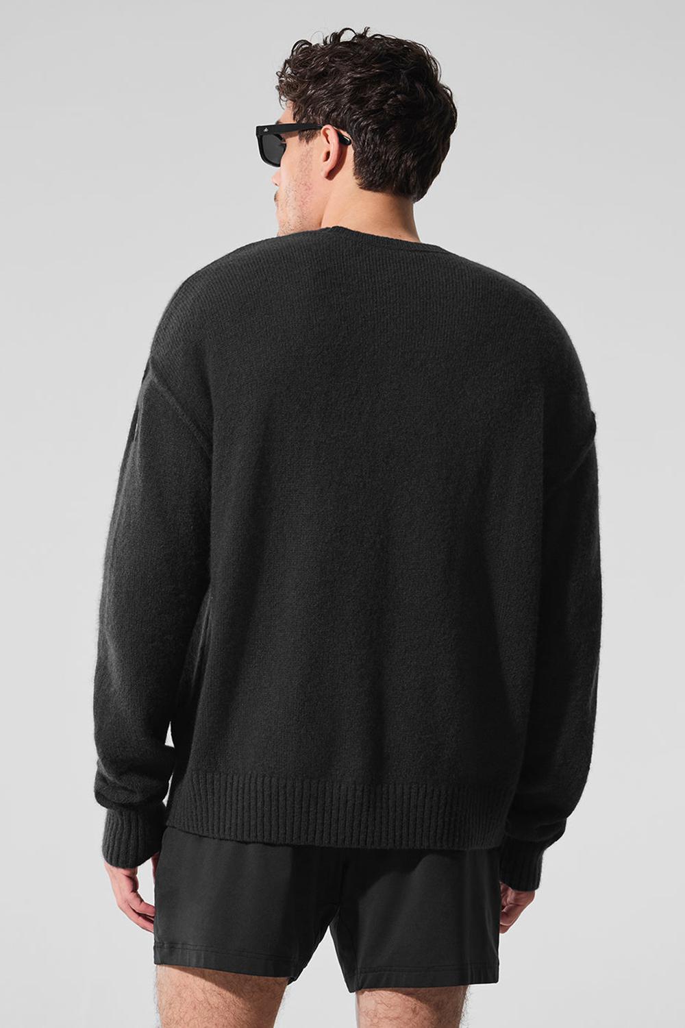 Alo Yoga New Class Cashmere Crewneck Miesten Neulepuserot Mustat | Suomi  2754-IHYKU