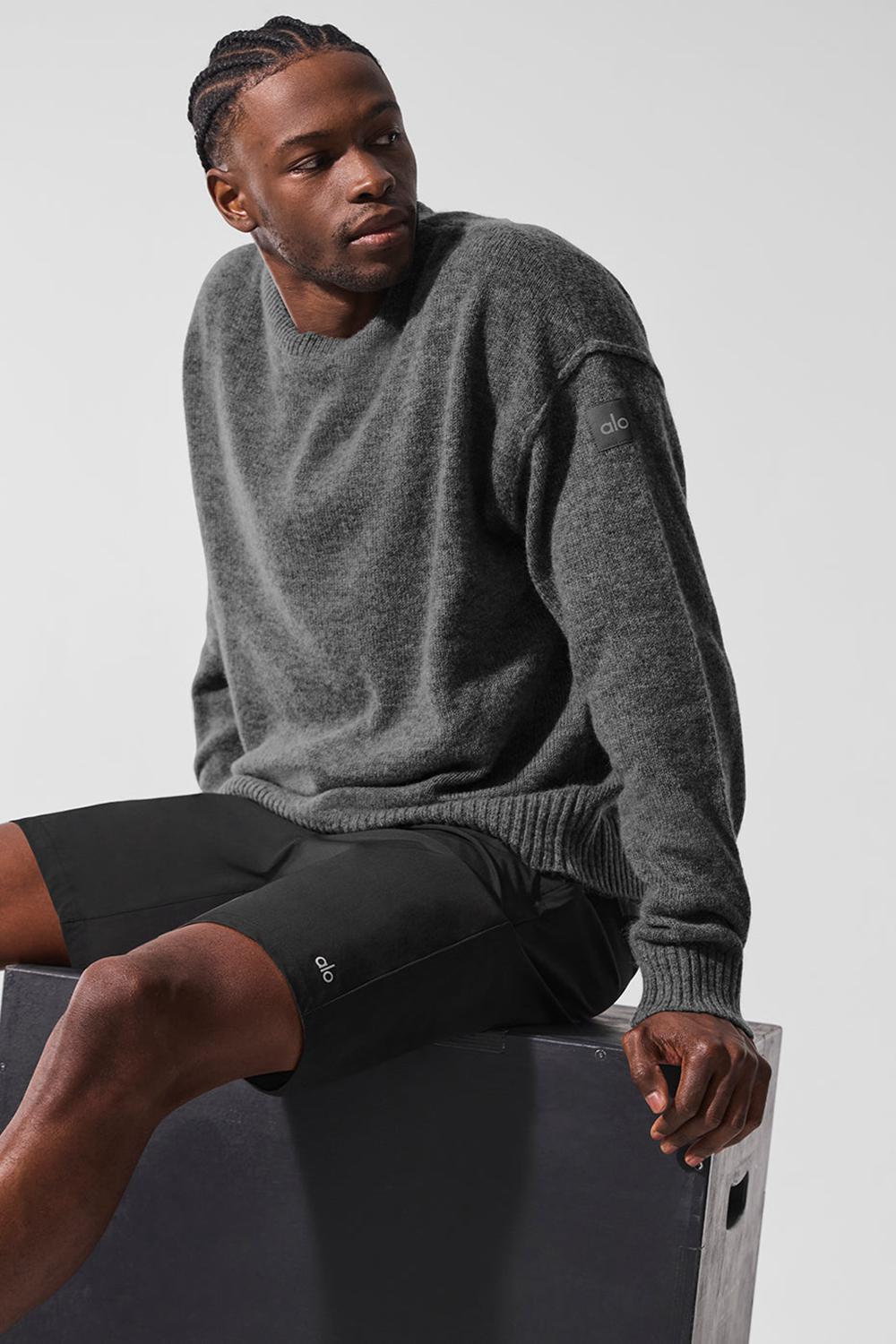 Alo Yoga New Class Cashmere Crewneck Miesten Neulepuserot Platina Harmaat | Suomi  6592-CKFYG