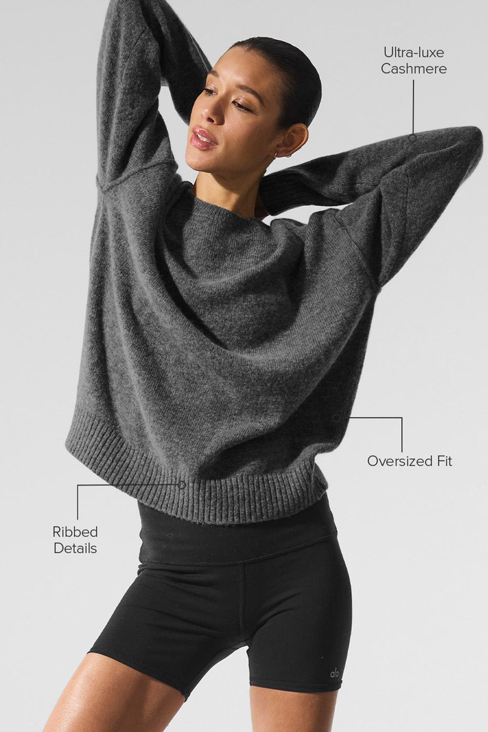 Alo Yoga New Class Cashmere Crewneck Naisten Neulepuserot Platina Harmaat | Suomi  7502-SCLTR