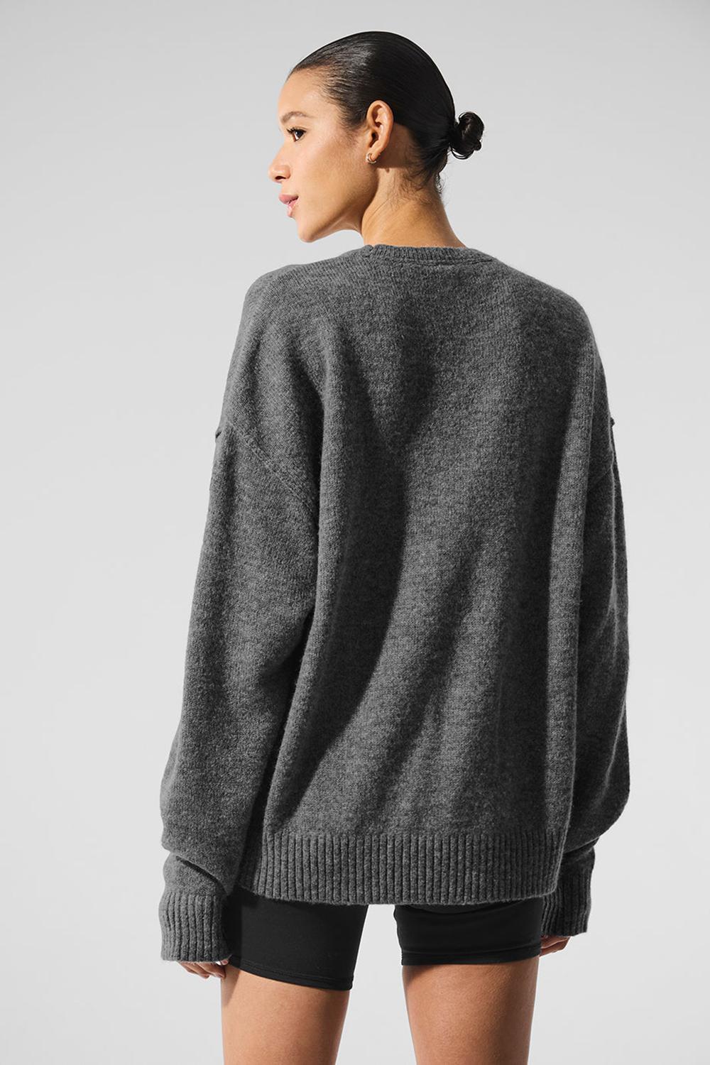 Alo Yoga New Class Cashmere Crewneck Naisten Neulepuserot Platina Harmaat | Suomi  7502-SCLTR