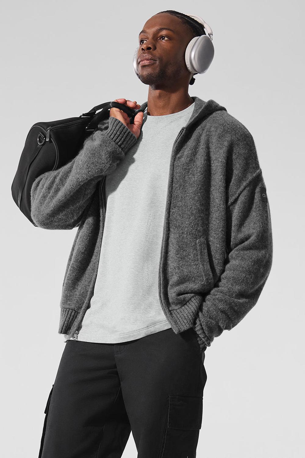 Alo Yoga New Class Cashmere Full Zip Miesten Huppari Platina Harmaat | Suomi  6523-FNMYQ