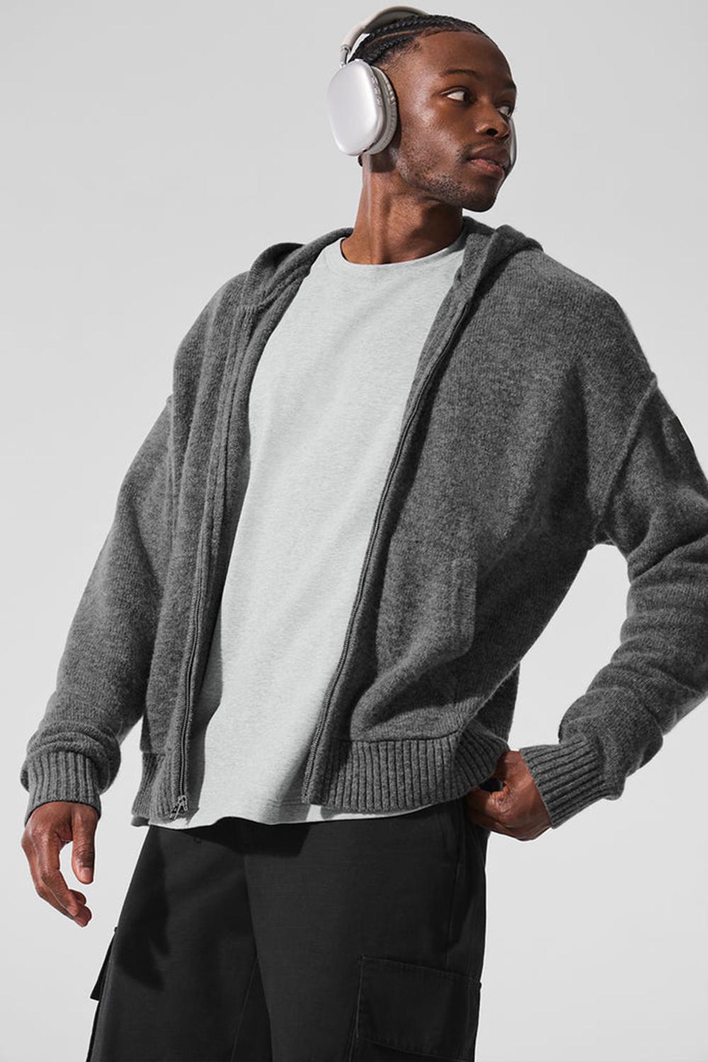 Alo Yoga New Class Cashmere Full Zip Miesten Huppari Platina Harmaat | Suomi  6523-FNMYQ