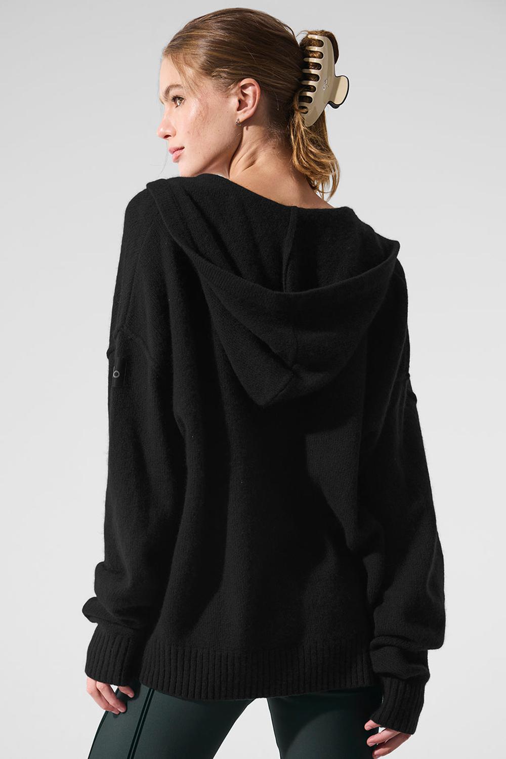 Alo Yoga New Class Cashmere Full Zip Naisten Huppari Mustat | Suomi  0691-PYJZF